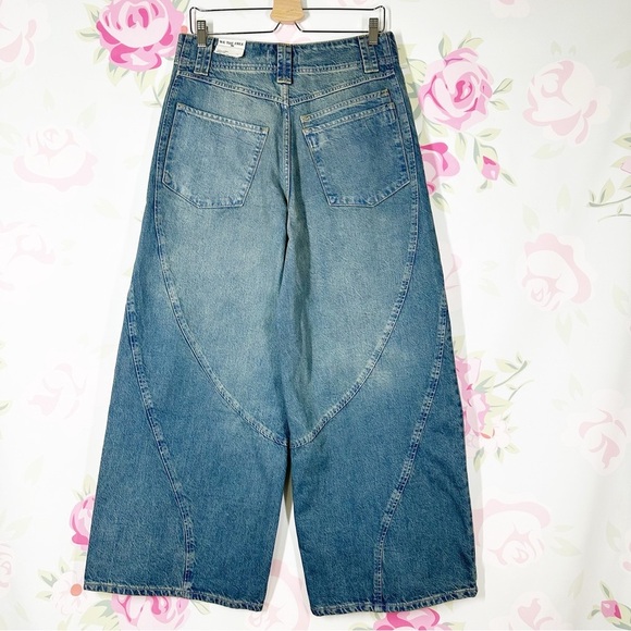 NEW Free People We The Free Chill Vibes Dropped Wide Leg Low Tide Denim Jeans 28 - Picture 8 of 14